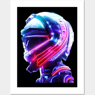 Futuristic helmet Posters and Art